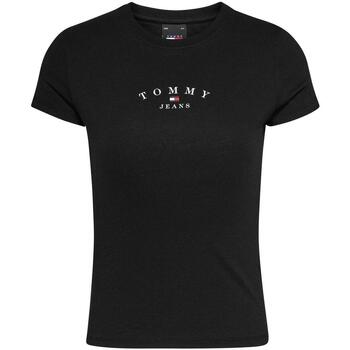 textil Mujer Tops y Camisetas Tommy Jeans TJW SLIM ESSENTIAL LOGO 2 SS Negro