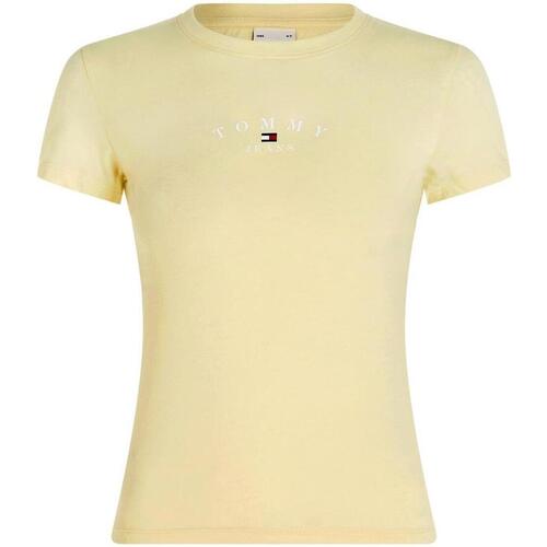 textil Mujer Tops y Camisetas Tommy Jeans TJW SLIM ESSENTIAL LOGO 2 SS Amarillo