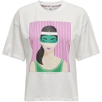 textil Mujer Tops y Camisetas Only ONLWENDIE LIFE S/S GIRL TOP Blanco