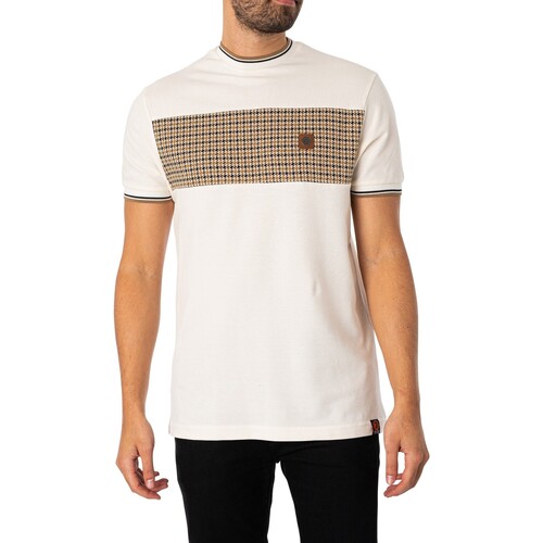 textil Hombre Camisetas manga corta Trojan Camiseta Con Paneles De Pata De Gallo Beige