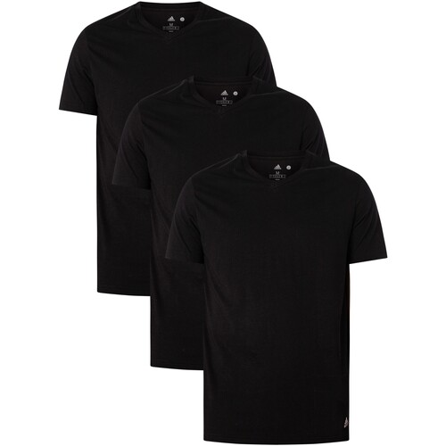 textil Hombre Pijama adidas Originals Pack De 3 Camisetas Confort Con Cuello En V Negro