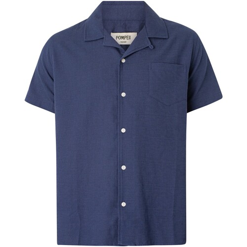 textil Hombre Camisas manga corta Pompeii Camisa De Manga Corta Azul