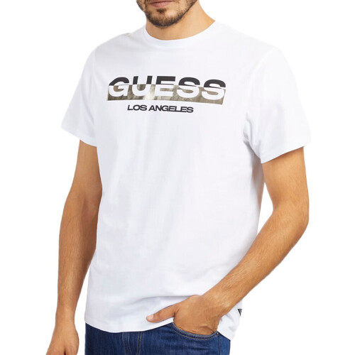 textil Hombre Camisetas manga corta Guess  Blanco