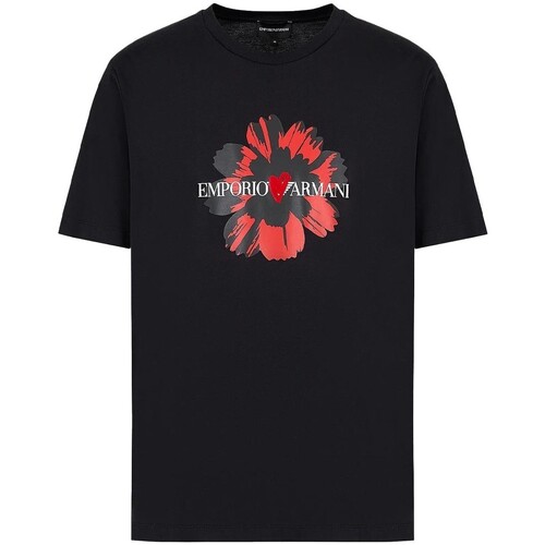 textil Hombre Camisetas manga corta Emporio Armani Exchange - Camiseta con Estampado Mon Amour Negro