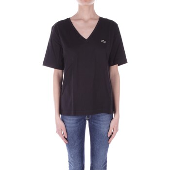 textil Mujer Camisetas manga corta Lacoste TF7300 Negro