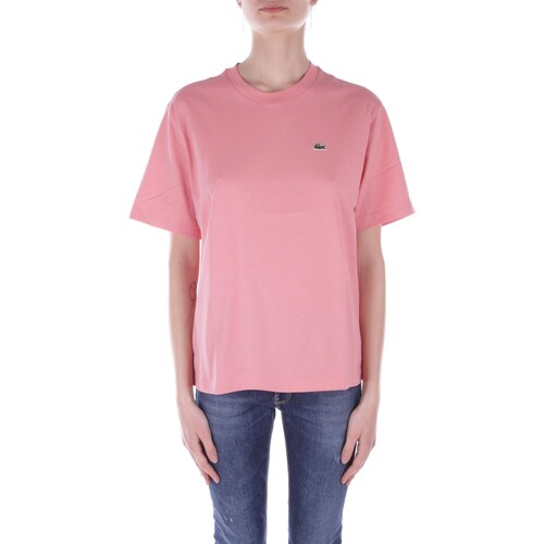 textil Mujer Camisetas manga corta Lacoste TF7215 Rosa
