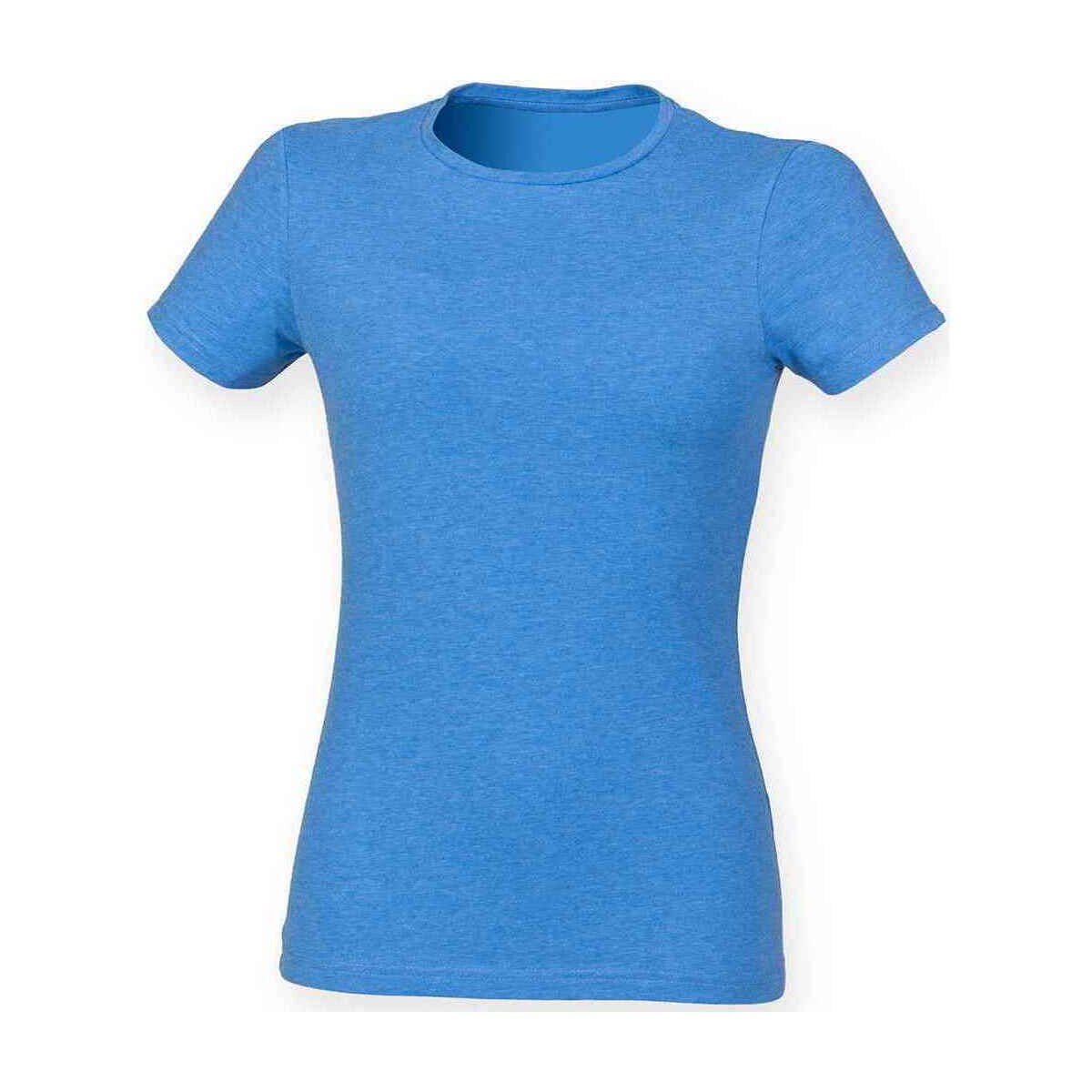 textil Mujer Camisetas manga larga Skinni Fit Feel Good Azul