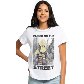 textil Mujer Camisetas manga larga Sesame Street Raised On The Streets Blanco