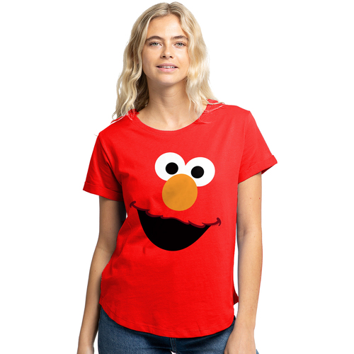 textil Mujer Camisetas manga larga Sesame Street TV2886 Rojo