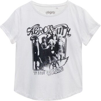 textil Mujer Camisetas manga larga Aerosmith 77 Tour Blanco