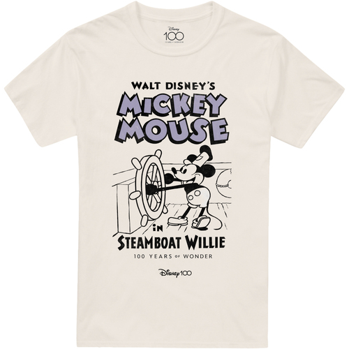 textil Hombre Camisetas manga larga Disney Steamboat Willie Beige