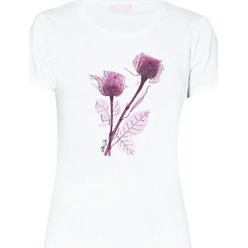 textil Mujer Tops y Camisetas Liu Jo Camiseta Roses con strass Rosa