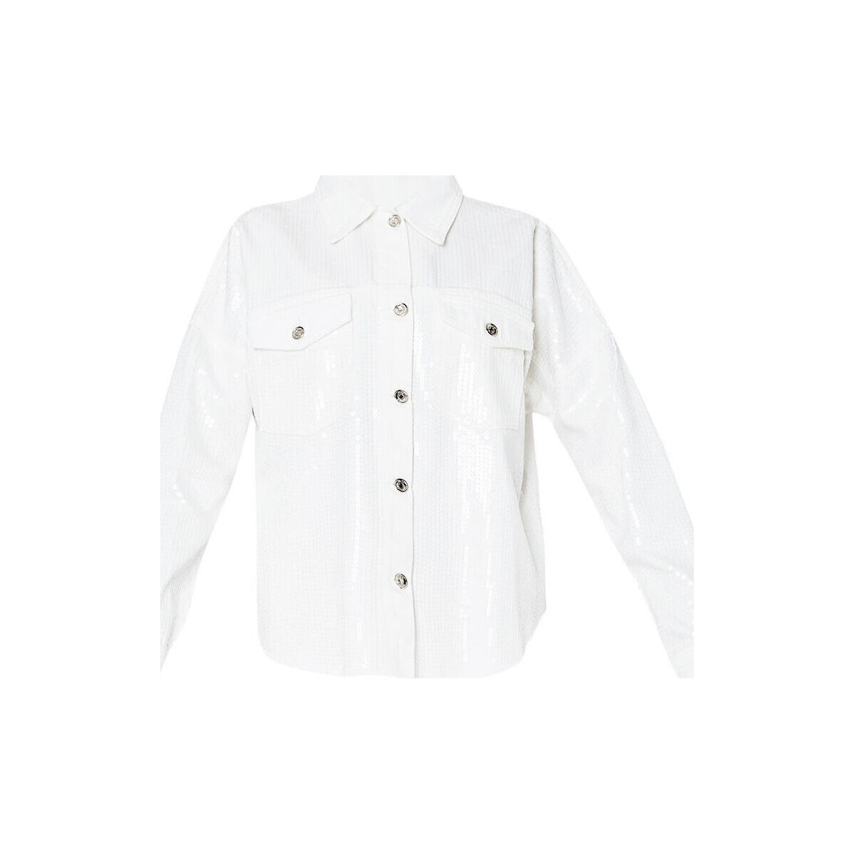 textil Mujer Camisas Liu Jo Sobrecamisa con lentejuelas Blanco