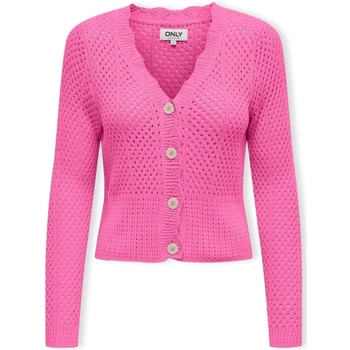 textil Mujer Abrigos Only Roselia Cardigan - Strawberry Moon Rosa