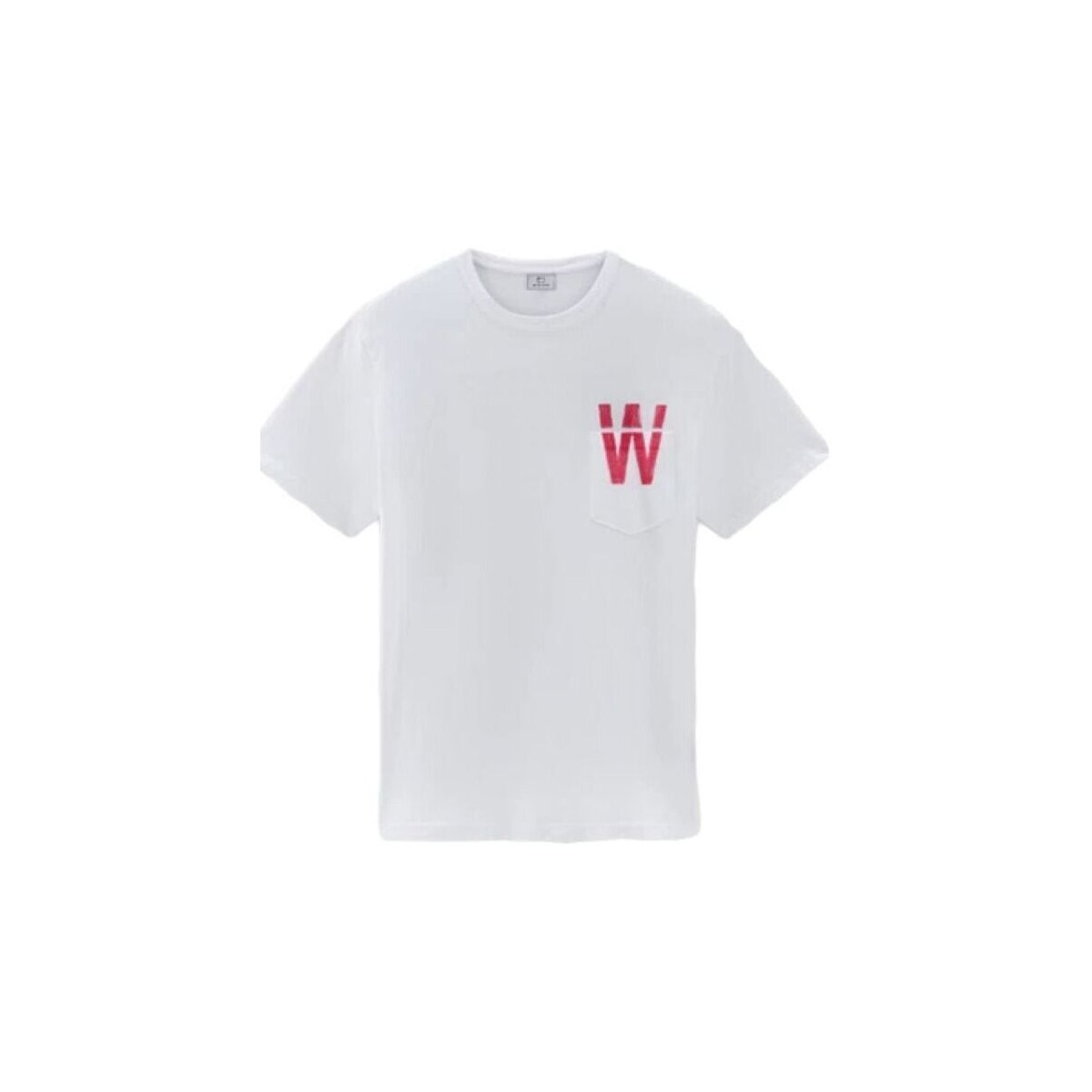 textil Hombre Camisetas manga corta Woolrich Camiseta Flag Hombre Bright White Blanco