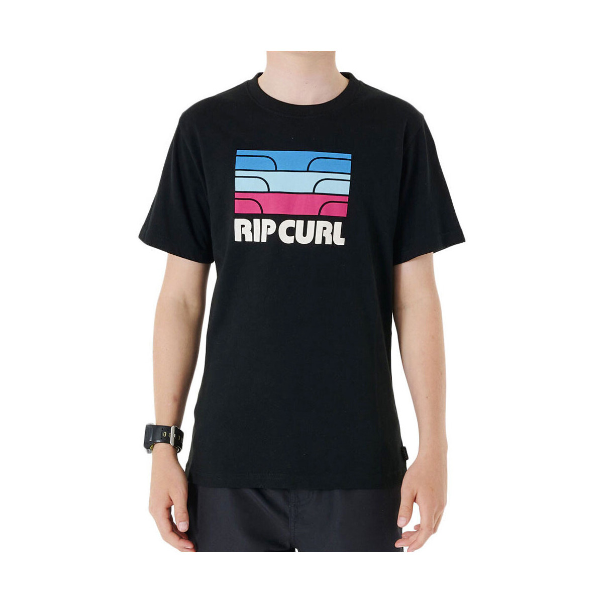 textil Niños Camisetas manga corta Rip Curl SURF   REVIVAL MUMMA -BOY Negro