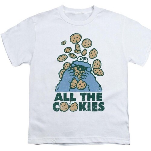 textil Niños Camisetas manga corta Sesame Street All The Cookies Blanco