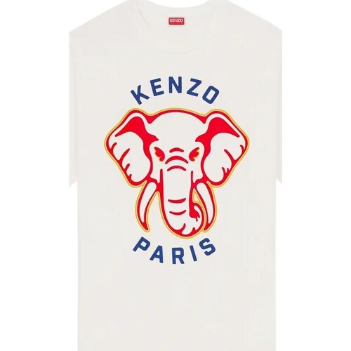 textil Hombre Camisetas manga corta Kenzo - Camiseta ' Elephant' Blanco