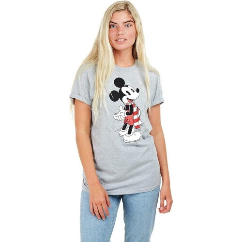 textil Mujer Camisetas manga larga Disney Mickey Scarf Gris