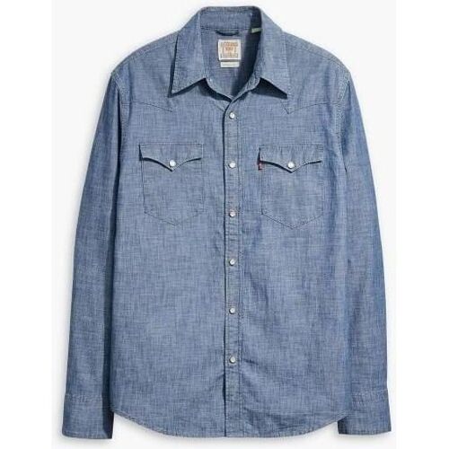 textil Hombre Camisas manga larga Levi's 85744 0067 - BARSTOW CHAMRAY-GRANT MID BLUE CHAMBRAY Azul