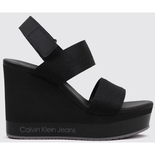 Zapatos Mujer Sandalias Calvin Klein Jeans WEDGE SANDAL WEBBING IN MR Negro