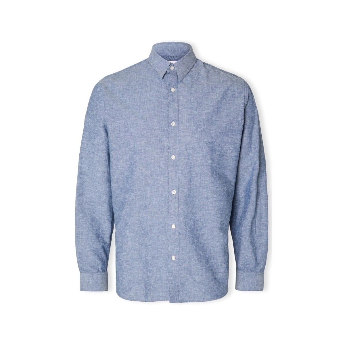 textil Hombre Camisas manga larga Selected Noos Slimnew-linen Shirt L/S - Medium Blue Denim Azul