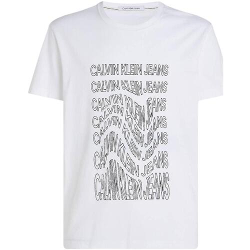 textil Hombre Camisetas manga corta Calvin Klein Jeans J30J325351 YAF Blanco