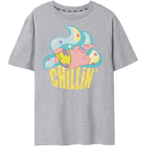 textil Mujer Camisetas manga larga Spongebob Squarepants Chillin Gris