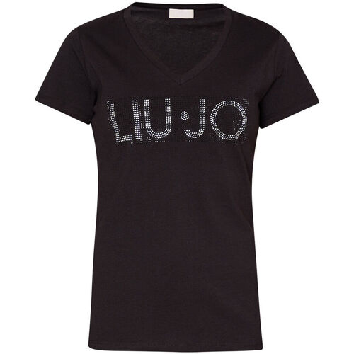 textil Mujer Tops y Camisetas Liu Jo Camiseta con logotipo y strass Negro