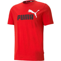 textil Hombre Camisetas manga corta Puma ESS+ 2 Col Logo Tee Rojo