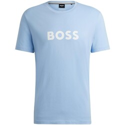 textil Hombre Camisetas manga corta BOSS - Camiseta Regular Fit con Logo Azul