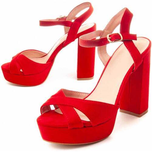 Zapatos Mujer Sandalias Leindia 88188 Rojo