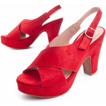 Zapatos Mujer Sandalias Leindia 88196 Rojo