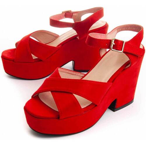 Zapatos Mujer Sandalias Leindia 88203 Rojo