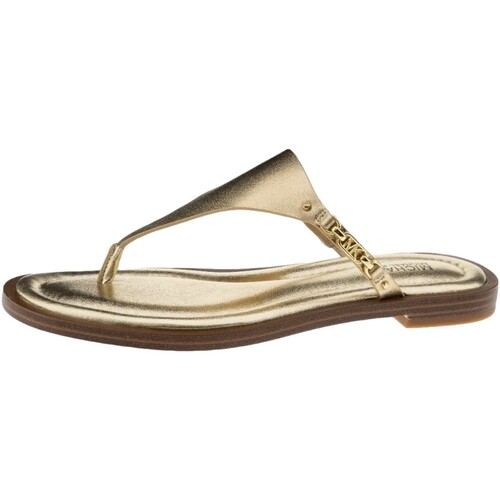 Zapatos Mujer Sandalias MICHAEL Michael Kors - Sandalias Daniella Flat Thong en Piel Metalizada Amarillo