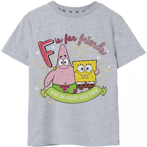 textil Niña Camisetas manga larga Spongebob Squarepants F Is For Friends Gris
