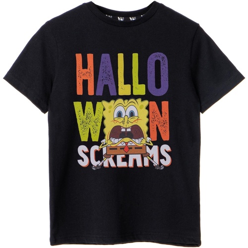 textil Niños Camisetas manga corta Spongebob Squarepants Halloween Screams Negro