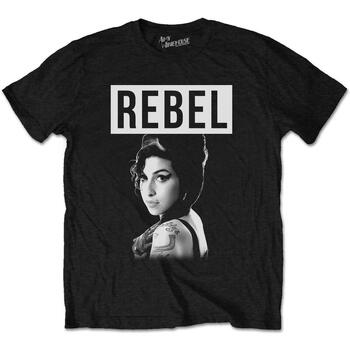 textil Camisetas manga larga Amy Winehouse Rebel Negro