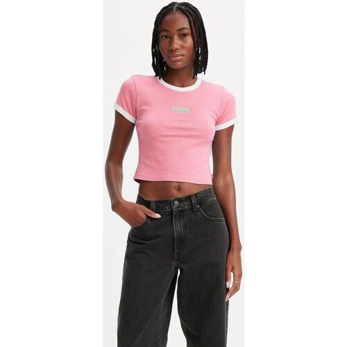 textil Mujer Tops y Camisetas Levi's A3523 0065 - GRAPHIC RINGER MINI-TAMELESS ROSE Rosa