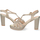 Zapatos Mujer Sandalias Nobrand Sandalia de Tacón Brillante y Hebilla Oro