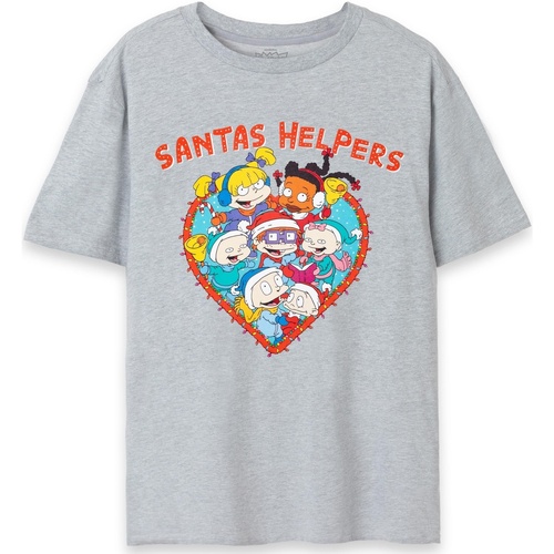 textil Mujer Camisetas manga larga Rugrats Santas Helpers Gris