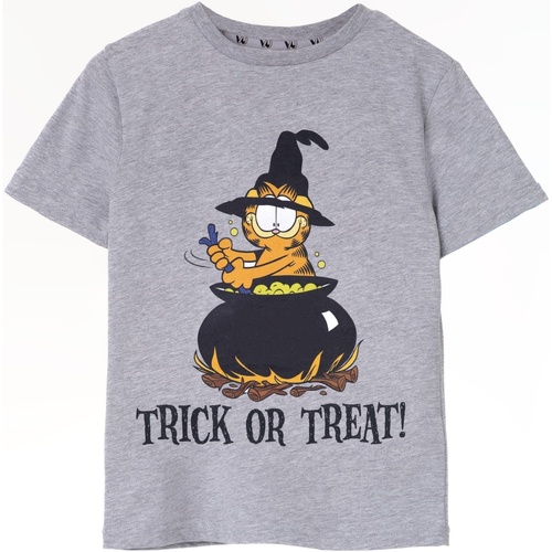 textil Niños Camisetas manga corta Garfield Trick Or Treat Gris