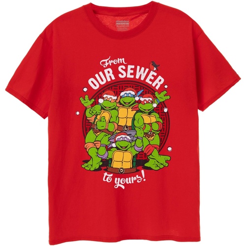 textil Hombre Camisetas manga larga Teenage Mutant Ninja Turtles From Our Sewer To Yours Rojo