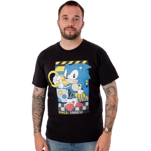 textil Hombre Camisetas manga larga Sonic The Hedgehog Classic Negro