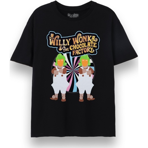 textil Hombre Camisetas manga corta Willy Wonka & The Chocolate Fact NS7798 Negro