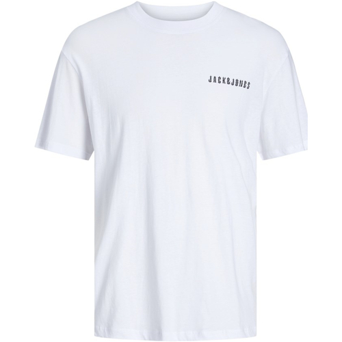 textil Hombre Camisetas manga corta Jack & Jones 12235135 JJMUTA TEE SS CREW NECK WHITE Blanco
