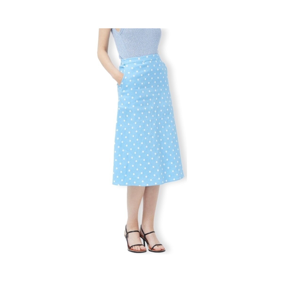 textil Mujer Faldas Compania Fantastica COMPAÑIA FANTÁSTICA Skirt 11021 - Polka Dots Azul