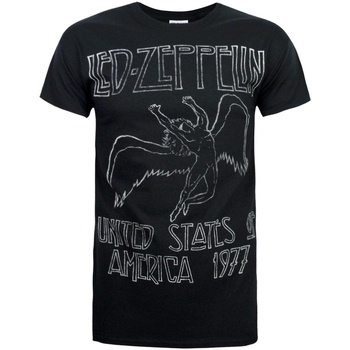 textil Hombre Camisetas manga larga Led Zeppelin United States Of America 1977 Negro