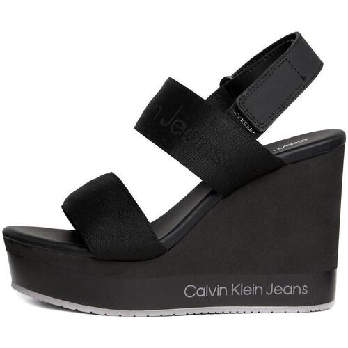 Zapatos Mujer Sandalias Calvin Klein Jeans WEDGE SANDAL WEBBING Negro