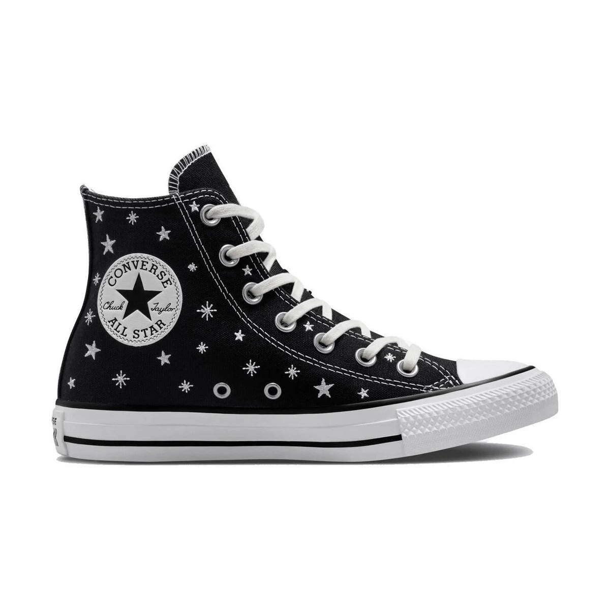 Zapatos Mujer Deportivas Moda Converse CHUCK TAYLOR ALL STAR EMBROIDERED STARS Negro
